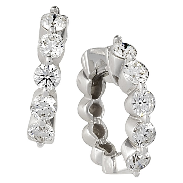 5 Diamond 2 Prong Huggie Earrings