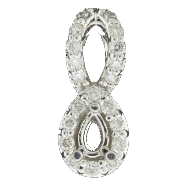 Fancy Pear Shape Diamond Semi Mount Pendant