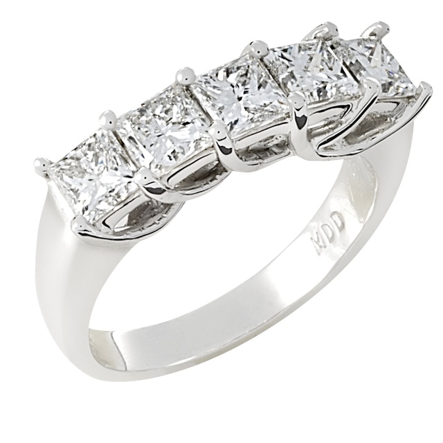 5 Princess Cut Diamond Wedding Ring