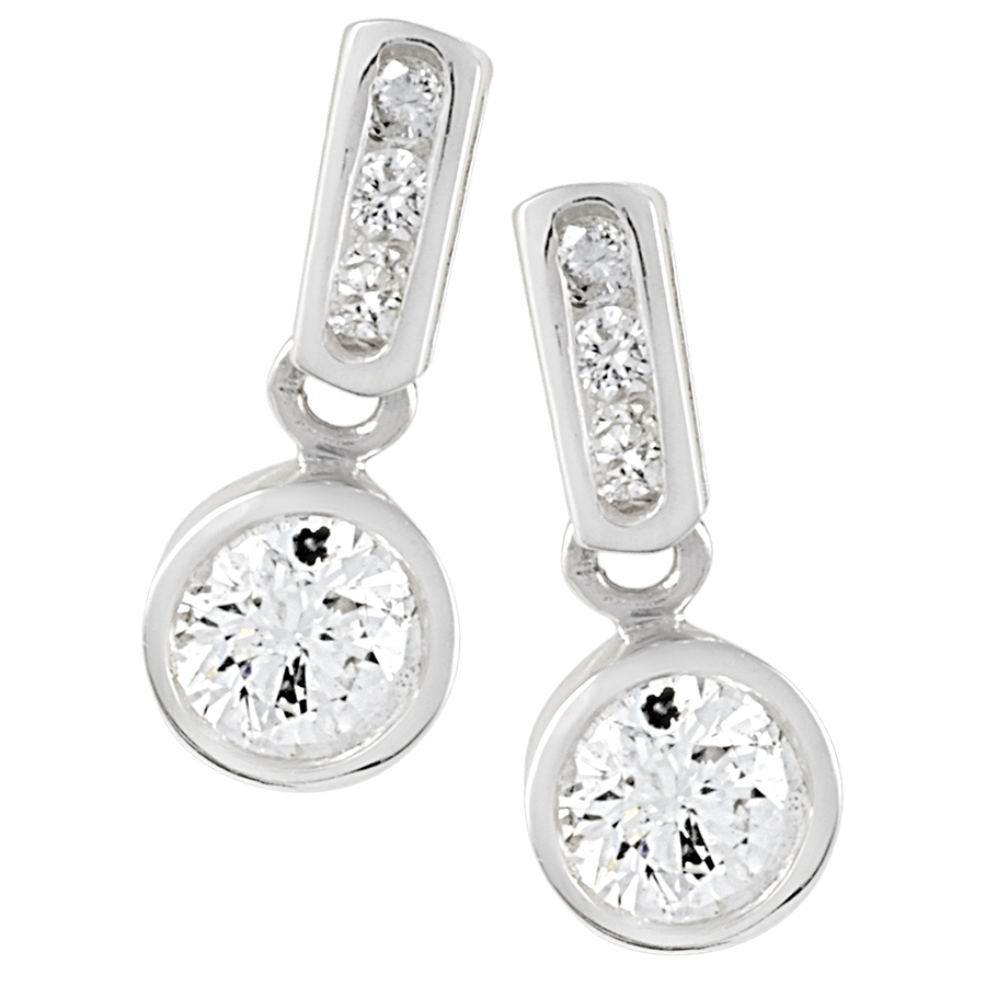 Bail & Bezel Diamond Earrings