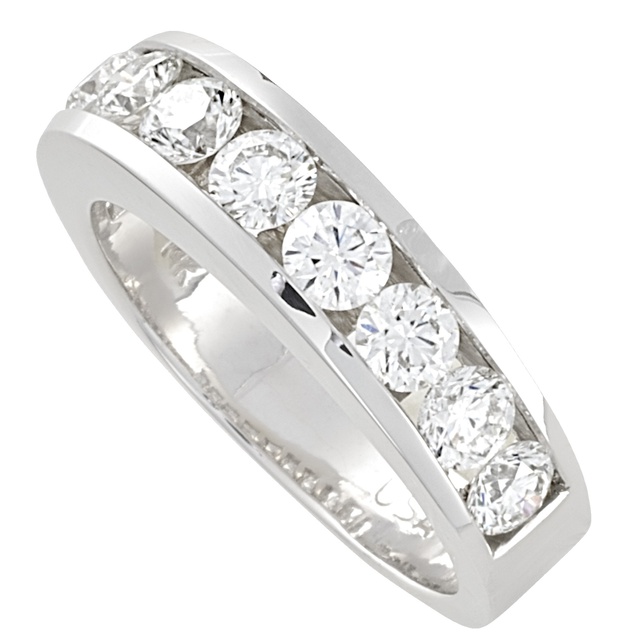 Lady's Round Diamond Cathedral Wedding Band