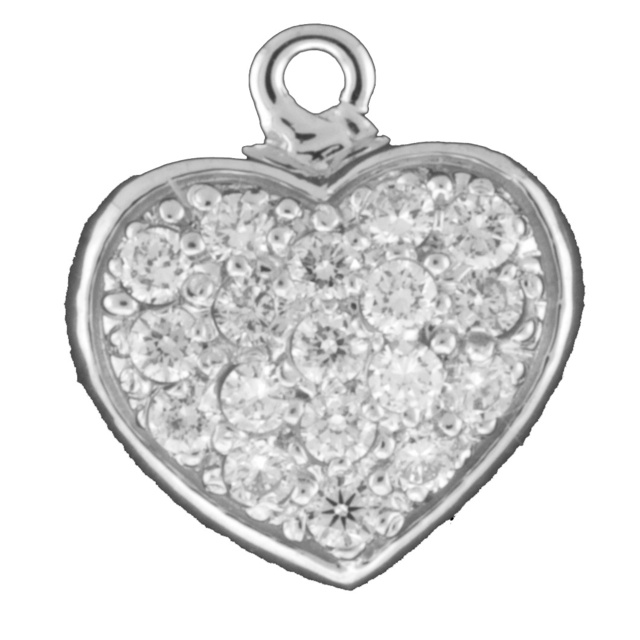 Heart Shaped Diamond Charm