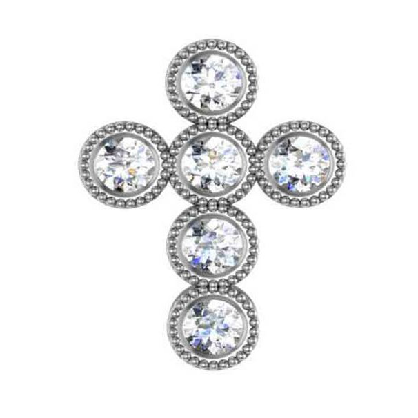 6 Diamond Milgrain Cross