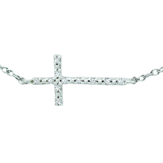 Sideways Diamond Cross with Single Cut Diamonds