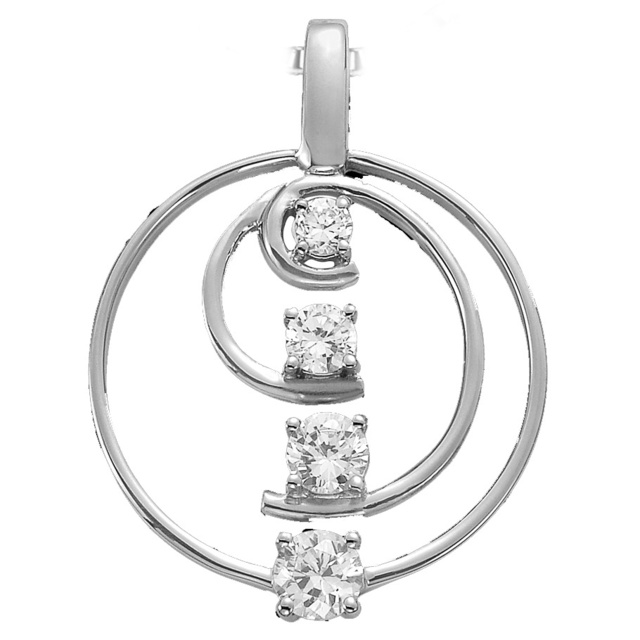 4 Diamond Circle Pendant