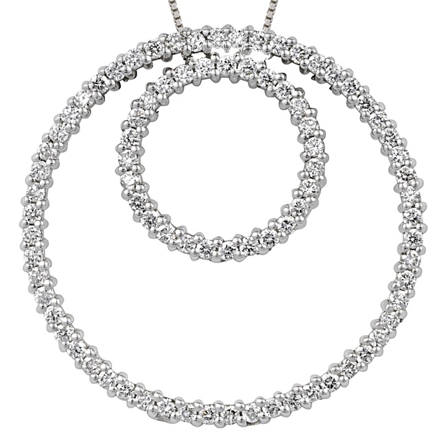 Double Diamond Circle Pendant