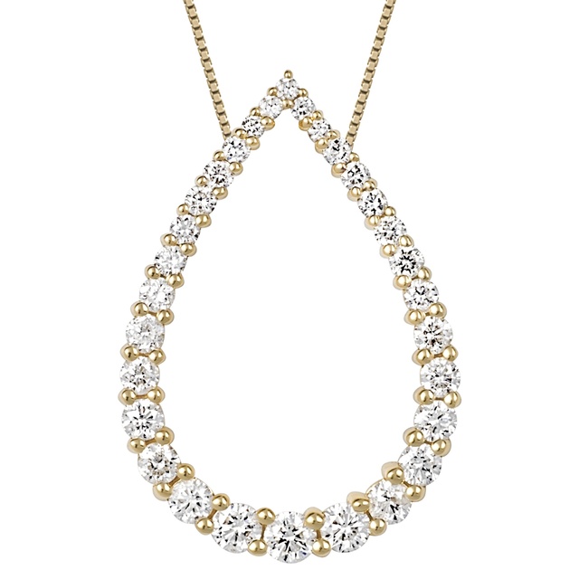 Graduated Diamond Pear Shaped Pendant