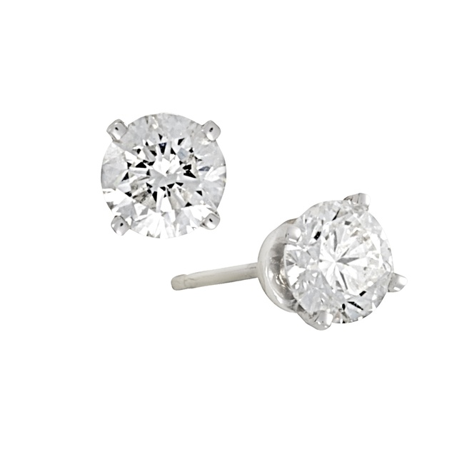 4 Prong Diamond Stud Earrings