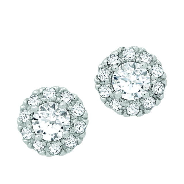 Diamond Halo Earrings