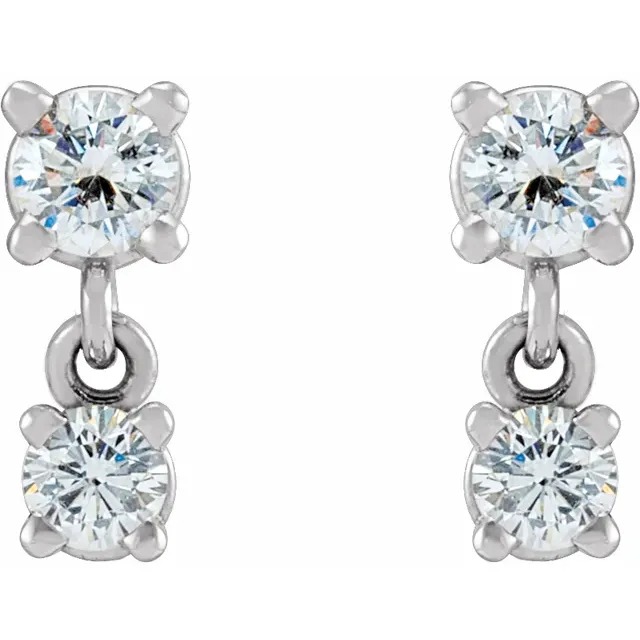 Diamond Stud Dangle Earrings