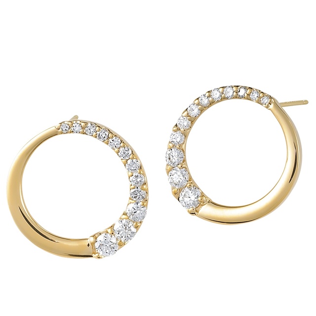 Diamond Circle Earrings