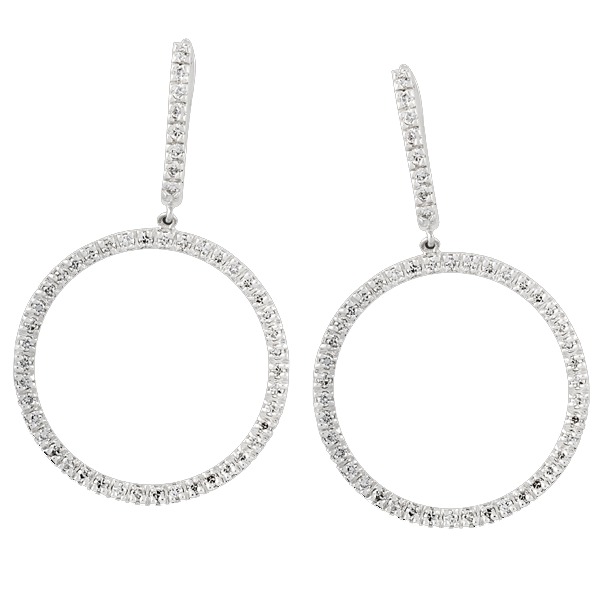 Diamond Circle Dangle Earrings