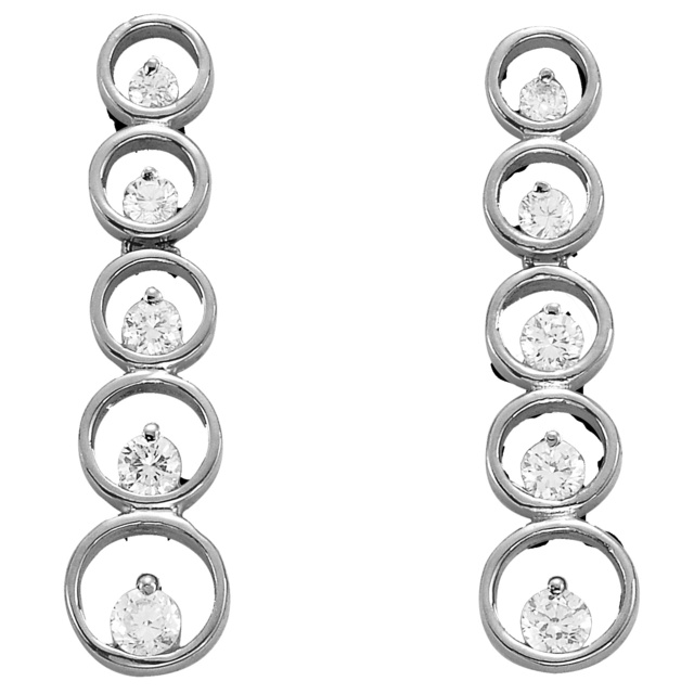 Circle Diamond Journey Earrings