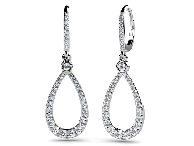 PEAR SHAPED DIAMOND DANGLE EARRINGS