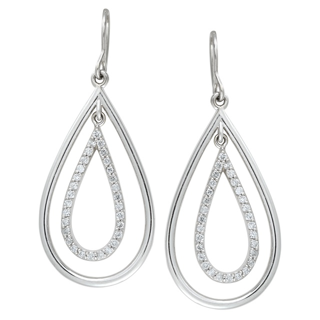 Pear Shaped Dangle Diamond Earrings