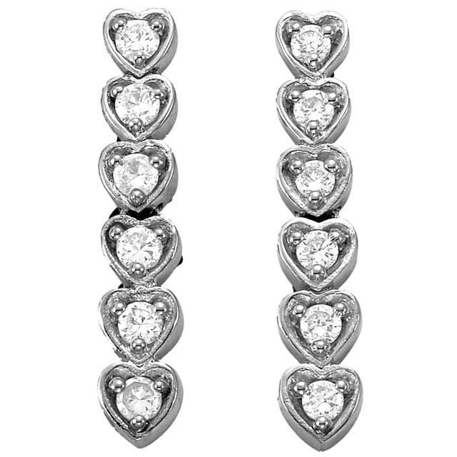 Heart Shaped Diamond Journey Earrings