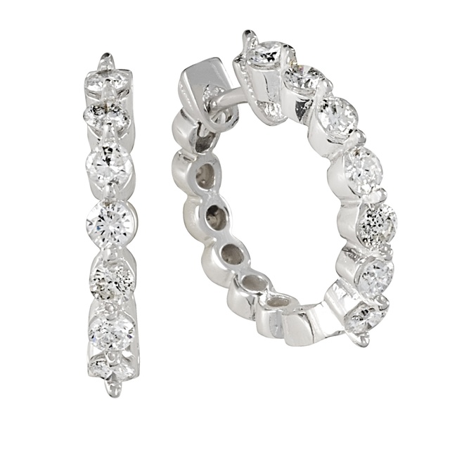 7 Diamond 2 Prong Huggie Earrings