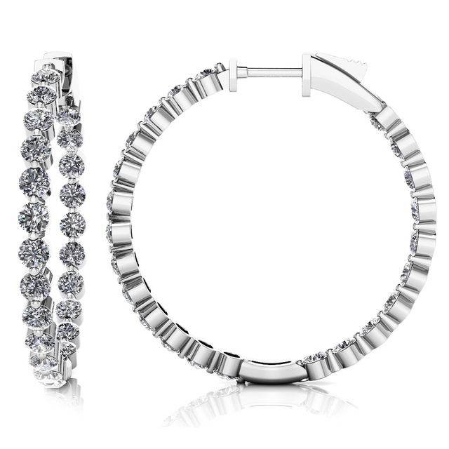 2 PRONG INSIDE OUTSIDE HUGGIE EARRINGS