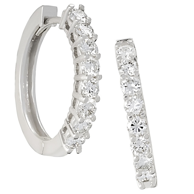 8 Diamond 4 Prong Huggie Earrings