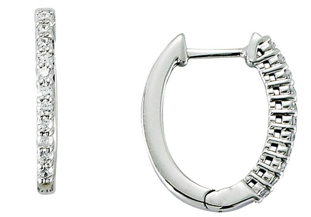 FOUR PRONG DIAMOND HUGGIE EARRINGS