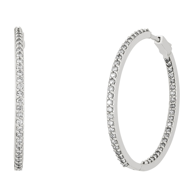 4 Prong Inside Outside Diamond Huggie Earrings