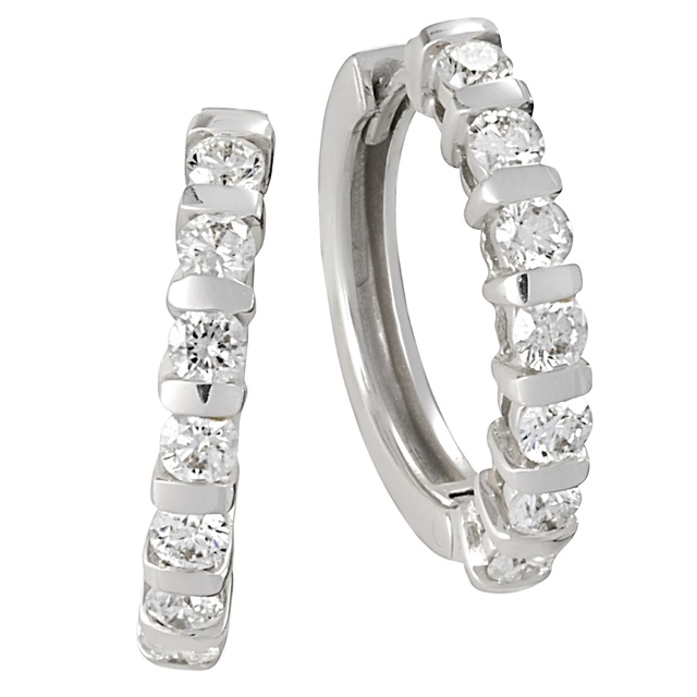 7 Diamond Bar Set Huggie Earrings