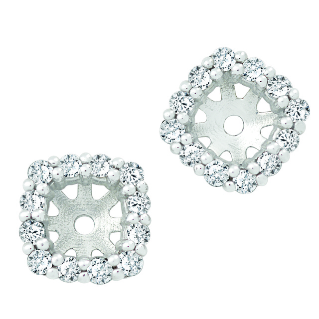 Diamond Earring Jackets To Hold Cushion Cut Studs