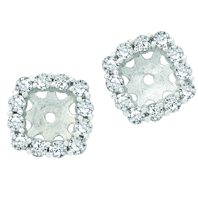 Diamond Earring Jackets To Hold Cushion Cut Studs