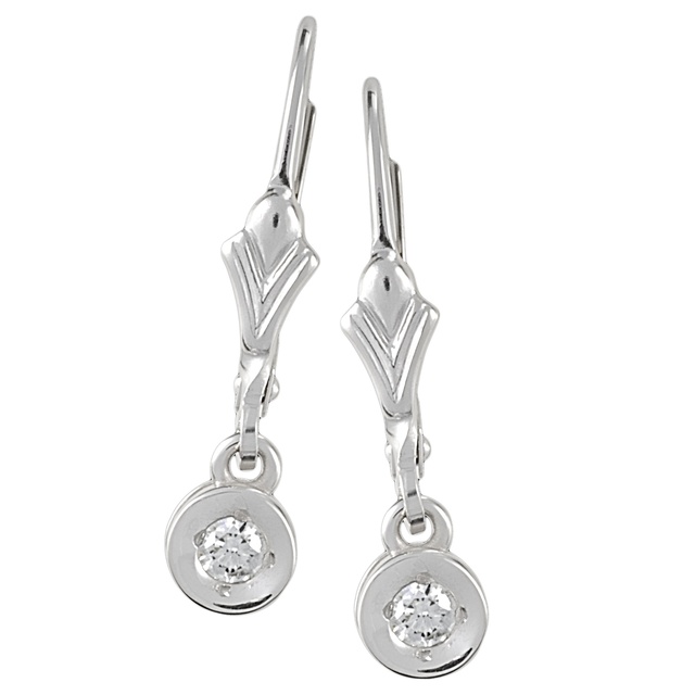 Diamond Bezel Set Leverback Flexible Earrings