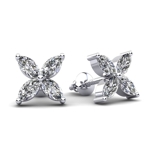 MARQUISE SHAPED DIAMOND EARRINGS