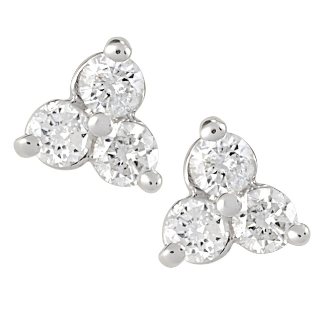 Diamond Tri Earrings