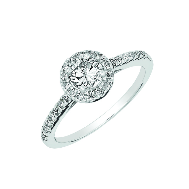 DIAMOND HALO ENGAGEMENT RING