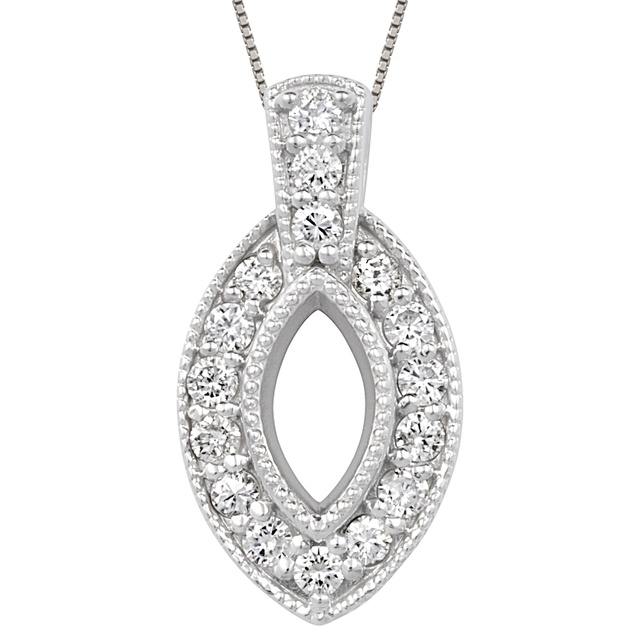 Diamond Halo Pendant for Marquis 