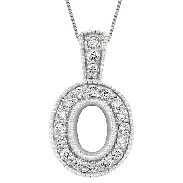 Oval Semi Mount Pendant With Small Round Diamonds