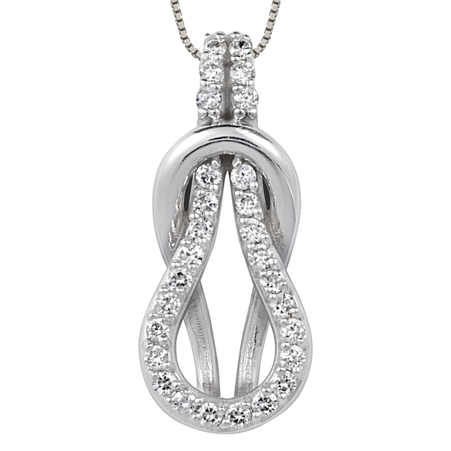 Love Knot Pendant with Small Diamonds