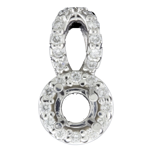 Fancy Round Diamond Semi Mount Pendant