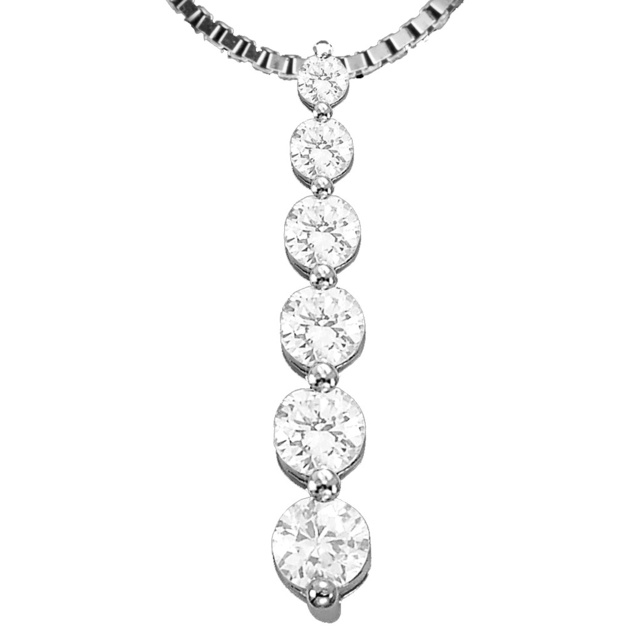 6 Diamond Shared Prong Journey Pendant