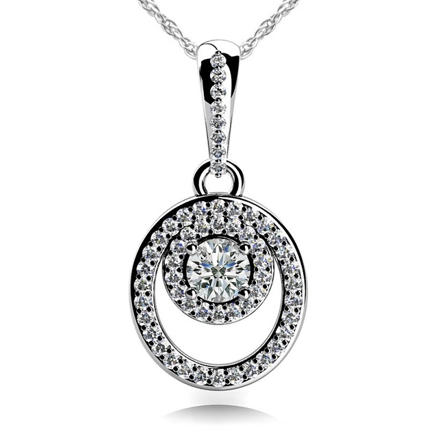 DIAMOND HALO PENDANT