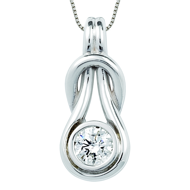 Love Knot Pendant with Center Diamond