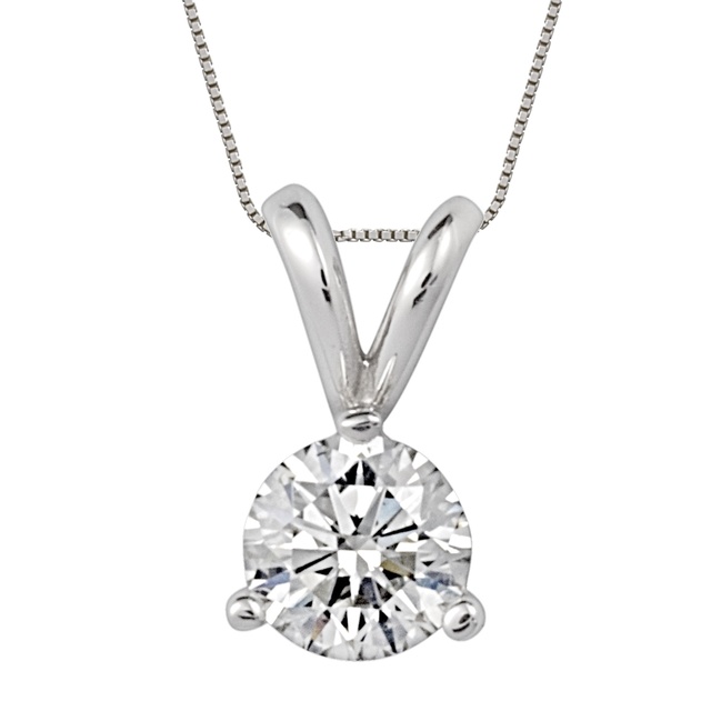 3 Prong Diamond Stud Pendant