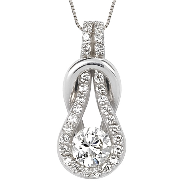 Love Knot Pendant with Center Diamond