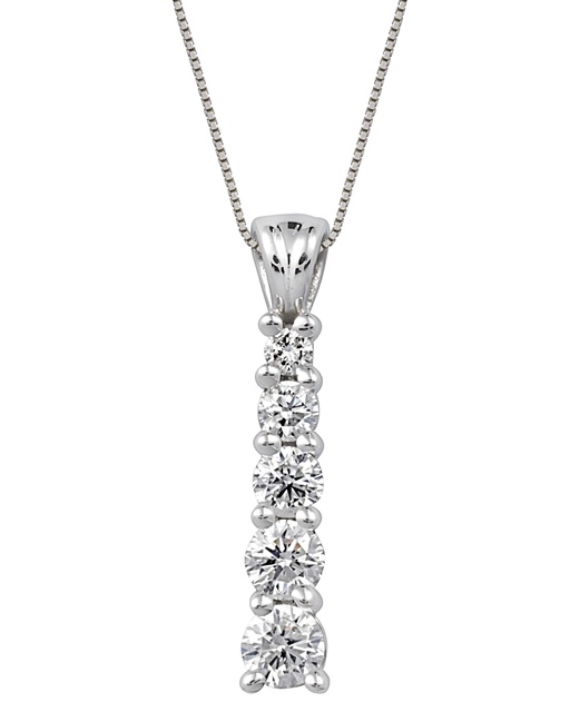 4 Prong Journey Diamond Pendant