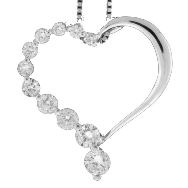 11 Diamond Heart Shaped Pendant