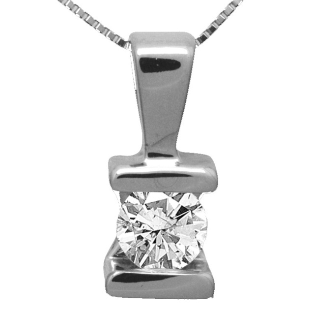 Bar Set Round Diamond Pendant