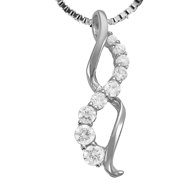 Curved Diamond Journey Pendant