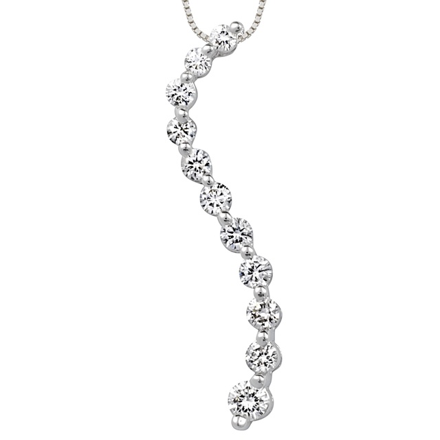 11 Diamond Curved Journey Diamond Pendant