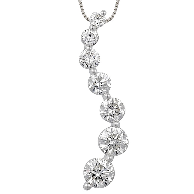 7 Diamond Curved Journey Diamond Pendant