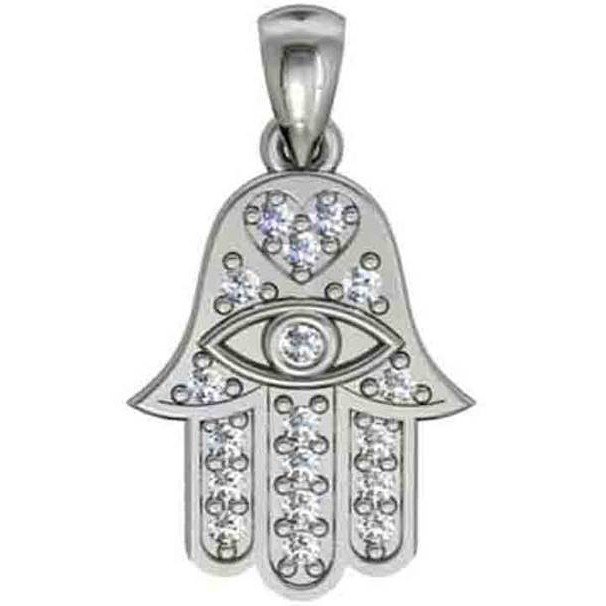 Diamond Hamsa Pendant