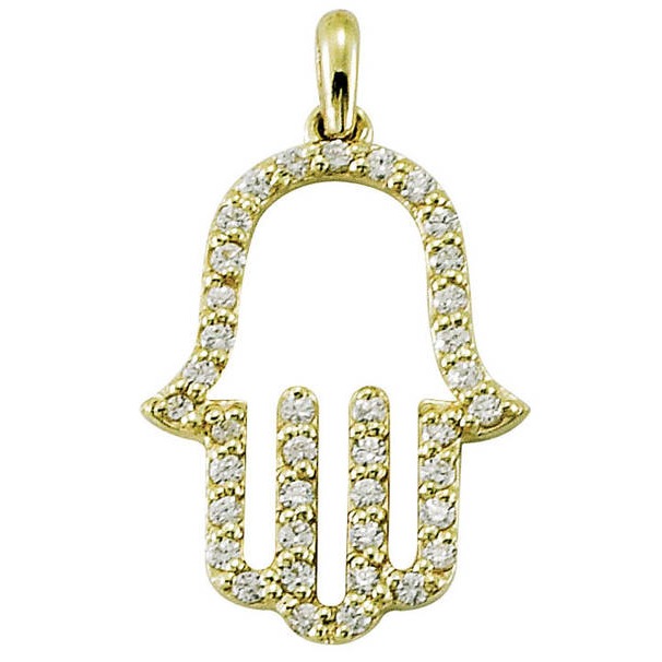 Diamond Hamsa Pendant