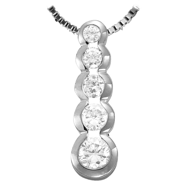 Half Bezel Diamond Journey Pendant